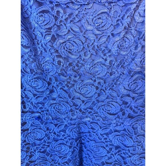Perceptions New York Lace Fit & Flare Cobalt Blue Lace Dress Size L - Picture 6 of 7